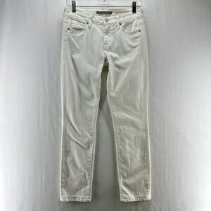 Vince Jeans Womens Size 26 Low Rise Skinny Ankle Stretch Denim Cotton White